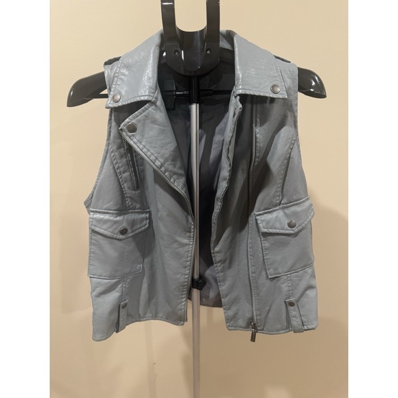Joujou Jackets & Blazers - Vtg 90s Y2K Gray Moto Vest Biker Utility Minimalist Soft Grunge Women's Large